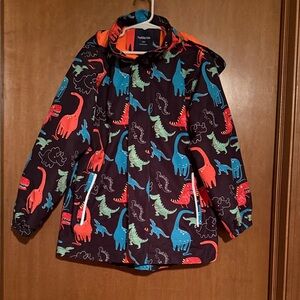 Kids Navy Dinosaur Raincoat - Blue, Red, Green